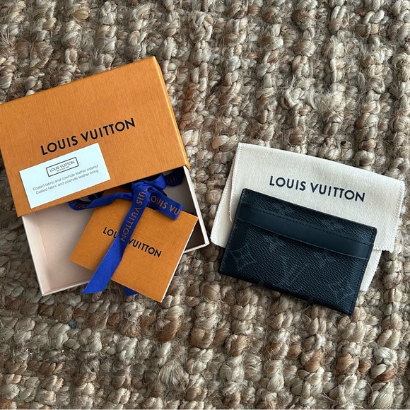 Louis Vuitton double card holder in monogram eclipse - Picture 1 of 9